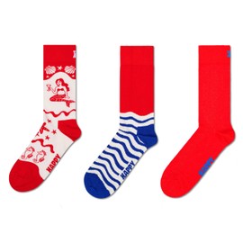 Happy Socks Unisex's Standard 3-Pack Sea Theme Socks, Nautical, M/L