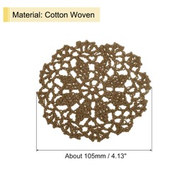 uxcell Fabric Coasters, 4pcs 4" - Cotton Woven Crochet Doilies, Lace Embroidery Cup Mat with Floral Pattern for Wedding Party Decoration (Chocolate Color)