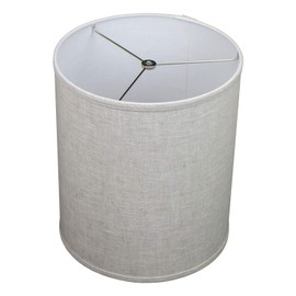 FenchelShades.com 12" Top Diameter x 12" Bottom Diameter 14" Height Cylinder Drum Lampshade USA Made (Designer Linen Oatmeal)