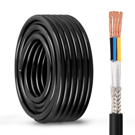 MOOKEERF 18/4 Shielded Wire CNC Wire 30FT,18AWG 4 Conductor Shielded Chain CNC Wire Pure Copper Core 18 Gauge Speaker Wire for CNC Router Machine,CNC VFD Spindle,3D Printer,Stepper Motor,Transformer