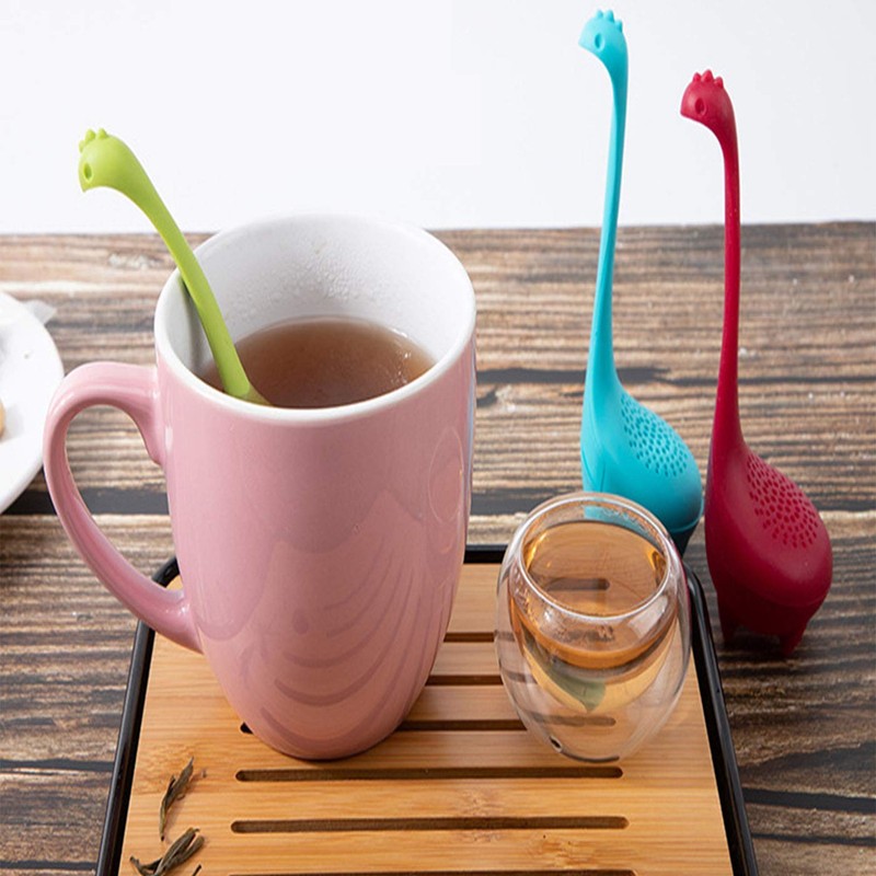 Dinosaur tea strainer, tea colander, food grade silicone，Three-piece suit