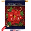 Breeze Decor Christmas Poinsettia Love House Flag Set Winter Santa