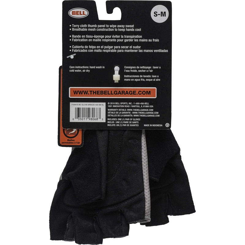 BELL Breeze 400 Half Finger Mesh Cycling Gloves, S/M