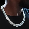 KEMUZ Iced Out Kette Cuban Chain Und Armband 2Er Set,