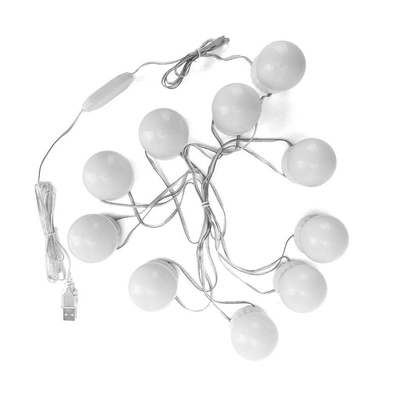 LED Makeup Mirror Lights Retractable Mirror Lamp with Dimmable Light