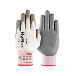 Ansell HyFlex 11-644 Mechanical Protection Cut-Resistant Industrial Gloves, X-Large, White & Grey (1 Pair)
