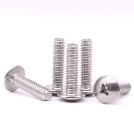 #10-24 x 1/2" (50 Pack) Phillips Truss Head Machine Screws, Stainless Steel 304 (18-8), UNC Coarse Thread, Round Head Phillips Drive Screws, Bright Finish