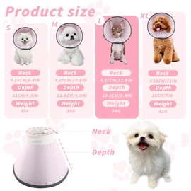 Shyllin Hundekragen Erholungshalskrause für Hunde zur Verhinderung des Leckens,Schutzkragen Hund mit Verstellbarer Nylon-Kordelzug,Halskrause Hund Nach OP für Hunde und Katzen(Rosa, L)