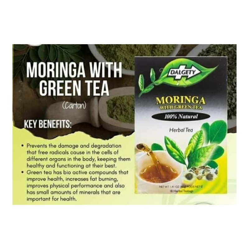 Dalgety Moringa with Green Tea Herbal Infusion 40g Cartons 100%
