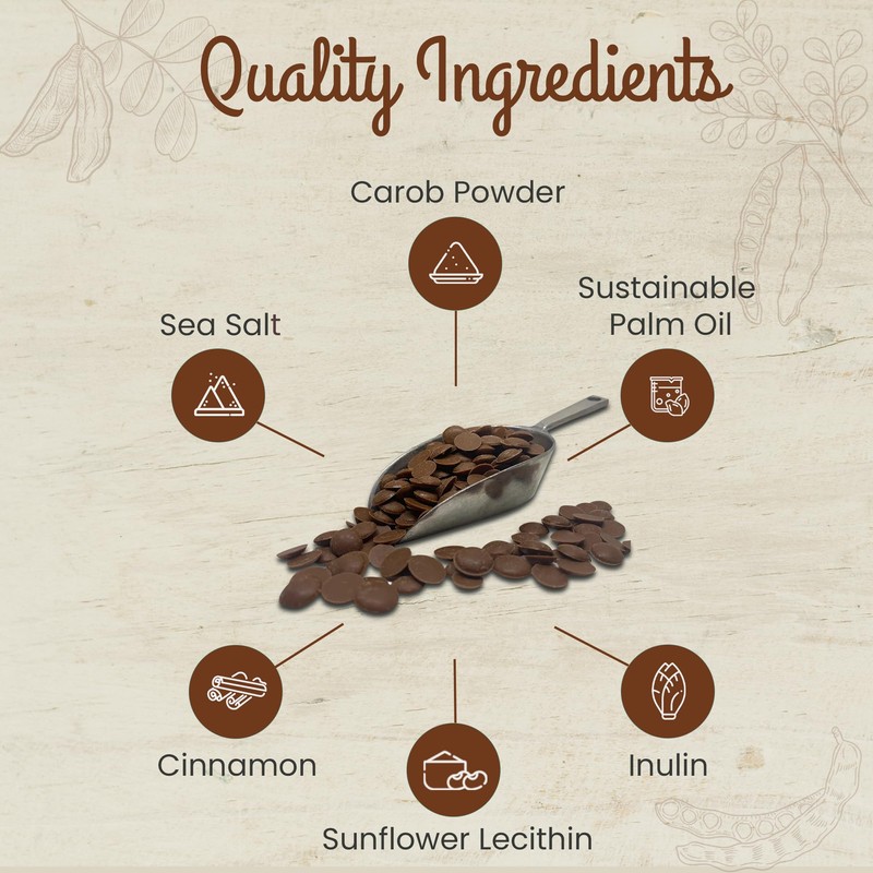 Missy J's organic Unsweetened Carob Chips 8 Oz, Vegan, Gluten