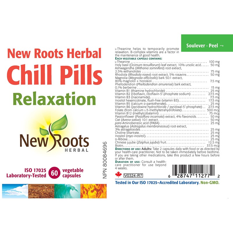 New Roots Herbal - Chill Pills - 60 Capsules -