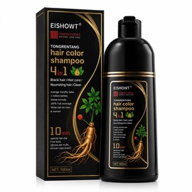 Shampoo con Tinte Negro 4 en 1 500 ml – Cubre Canas para Mujer y Hombre, Coloración Capilar, Limpia, Nutre y Ayuda a Cuidar el Cabello, Fácil de Aplic