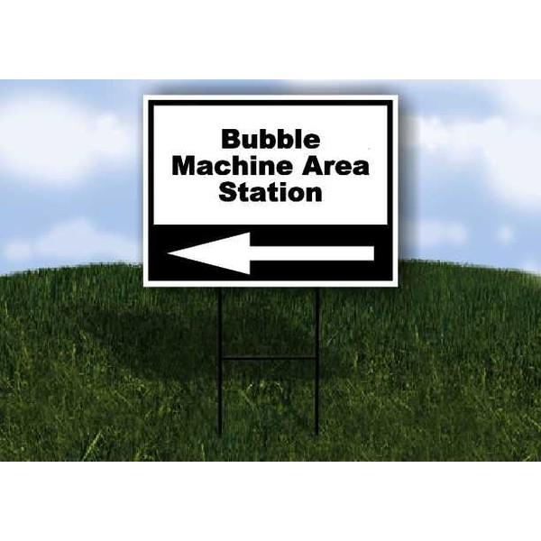 Bubble Machine Area Station Black White Left Arrow Single Sided
