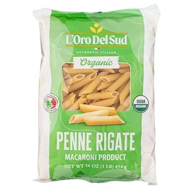 Organic Penne Rigate, (16 oz x 4 Pack), Italian Pasta, Durum Wheat, Premium Quality, Product of Italy, L'Oro del Sud
