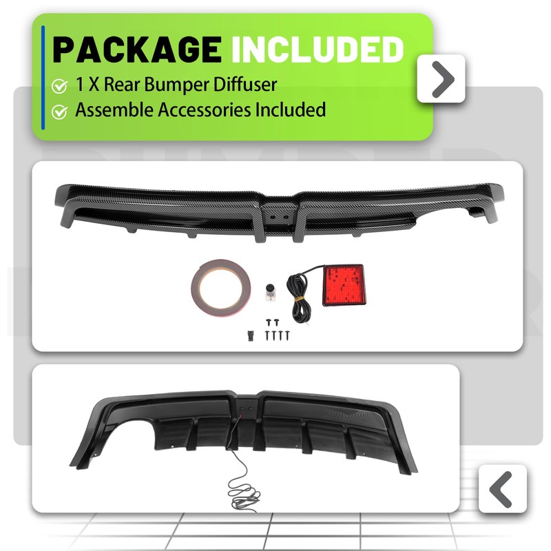 JMTAAT Rear Bumper Diffuser Compatible with 2006-2011 Honda Civic 4