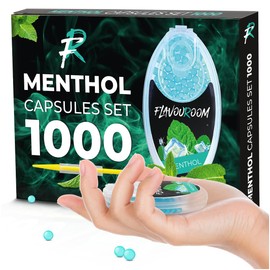 Flavouroom Premium Menthol Capsules Set of 1000 | DIY Menthol Filter for Unforgettable Flavour Taste | Includes Box for Storing Aromatic Click Sleeves Balls