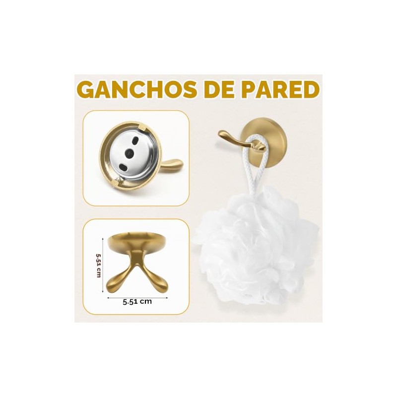 Juego de accesorios de baño de oro cepillado, juego de