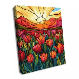 Ideyka Painting by Numbers kit A field of tulips KHO3282