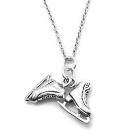 Sterling Silver Ice Skating 3D Charm Necklace, 18"