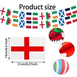 24 Flags Six Nations Rugby Bunting, Rugby Challenge Cup Bunting, Europe Rugby Championship Bunting, 8 metre/26 ft Long Six Countries Nations Flags Bunting for Rugby Party Decoration
