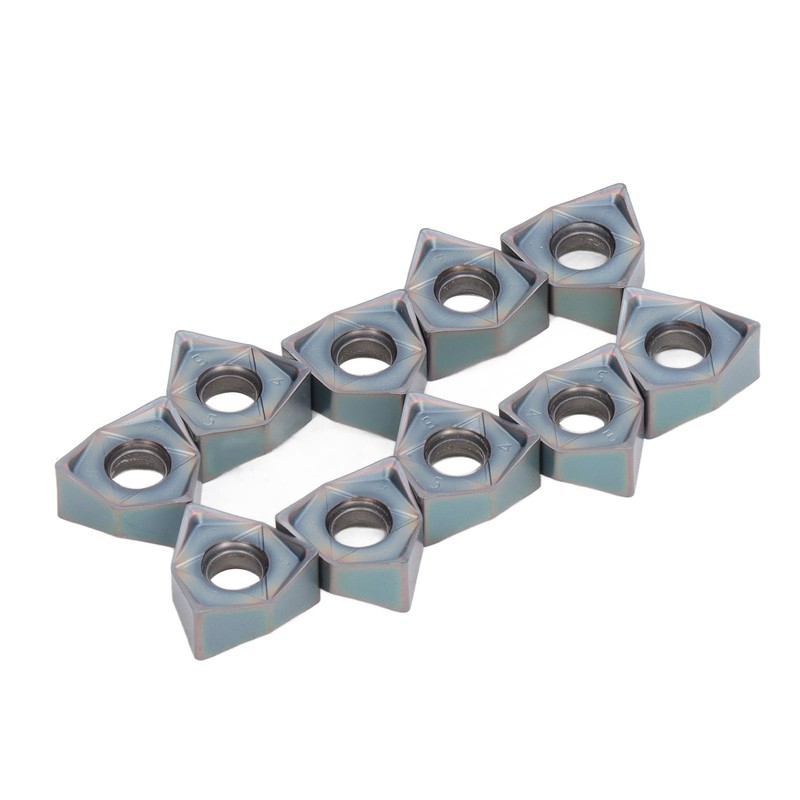 10Pcs Milling Inserts Heat Resistant Tin Plated CNC Cemented Carbide
