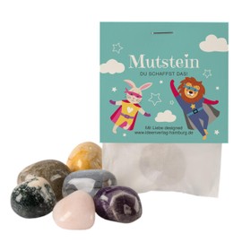10 x "Mutstein" Lucky Stones for Children / Lucky Charm Stone as Party Bag Children's Birthday Party Bag / Lucky Charm Children / Lucky Charm Birthday Party Bag Children Small Items