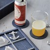 MARIPOSA Indigo Faux GRASSCLOTH Signature Coaster Set | Blue |