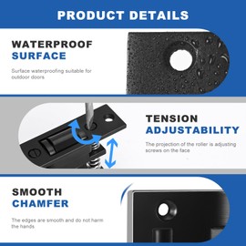 HOMOTEK 2 Pack Commercial Heavy Duty Door Roller Catch, Drive in Ball Catch with Strike Plate Solid Zinc Adjustable Silent Door Latch, Spring Tension Roller, Black