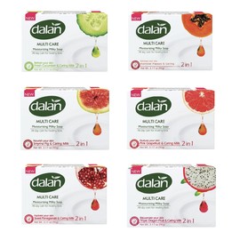 Dalan Multi Care Moisturizing Soap 2 in 1 (Sweet Pomegranate & Caring Milk, 6 Pack)