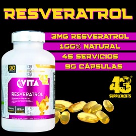 Resveratrol Ácido Alfa Lipóico 90 Cáps Vita 43 Supplements