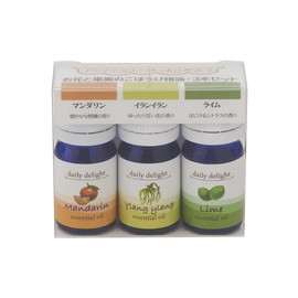 Daily Delight Essential Oil Starter Set, Flower and Fruit Reward Essential Oils, Set of 3, 0 ml x 3 Bottles (Mandarin, Ylang-Ylang, Lime)