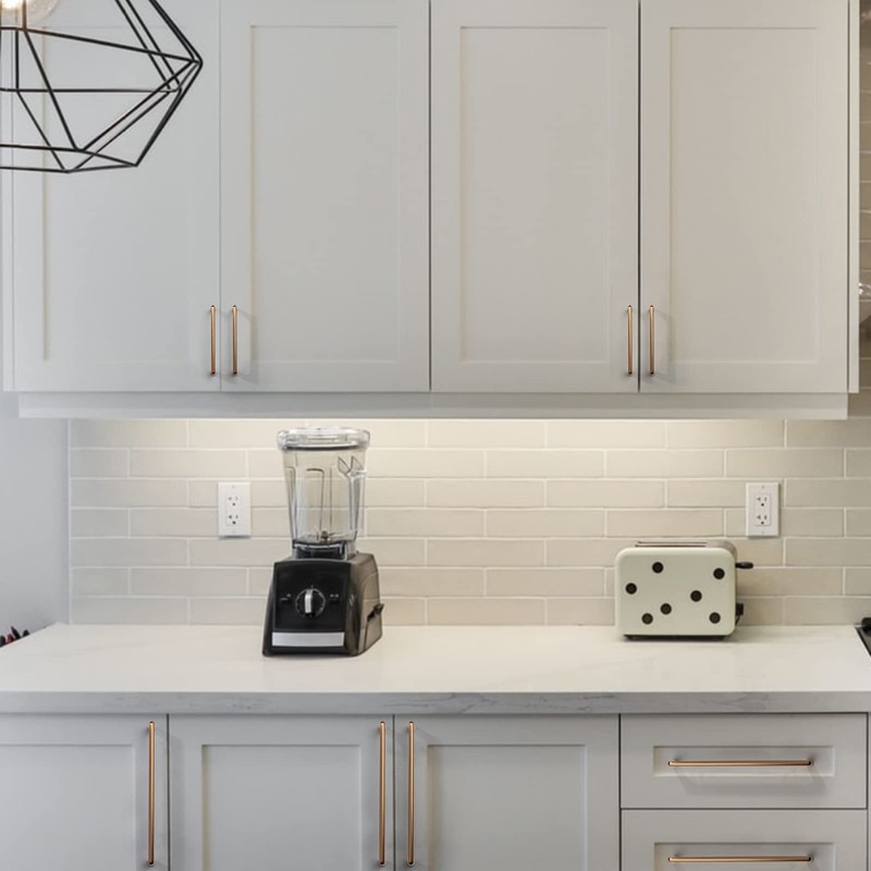 Amerdeco 10 Pack Champagne Bronze Cabinet Pulls 5 Inch(128MM) Hole