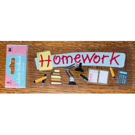 Jolee's Boutique RARE Jolees Homework Title Books Pencils Calculator Lamp Pen Scrapbook Sticker