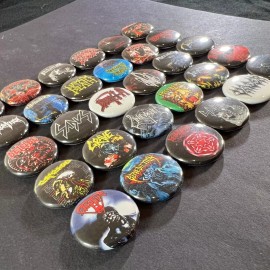 Death Metal 1" Button Pin Set Morbid Angel Vader Dissection Carcass Cannibal