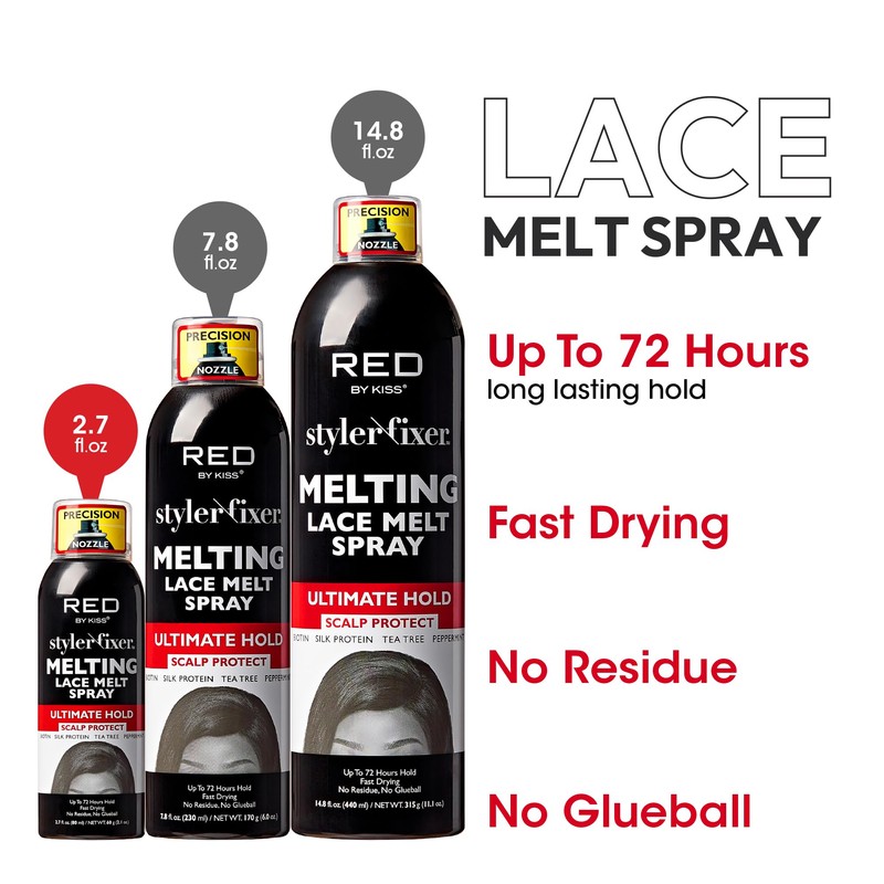 RED By Kiss Styler Fixer Melting Lace Melt Spray, Ultimate