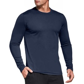 5 Pack Long Sleeve Shirts for Men, Dry Fit Moisture Wicking Long Sleeve Tee Shirts, Quick Dry UPF 50+ Sun Protection T-Shirts for Running 5P05-M