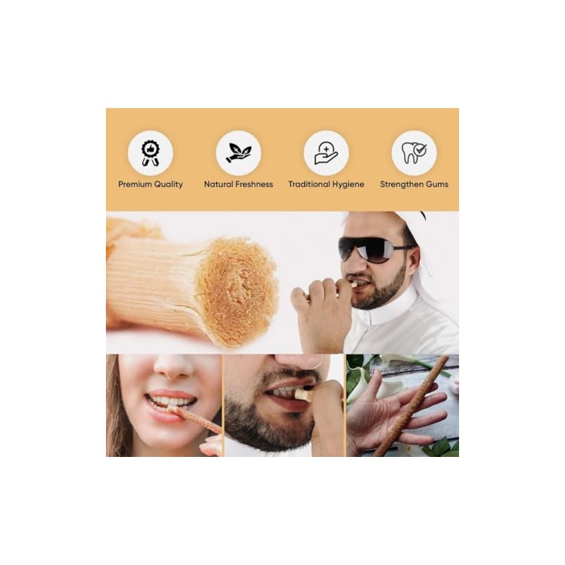 Palitos de Miswak indios naturales, cepillo de dientes de hierbas