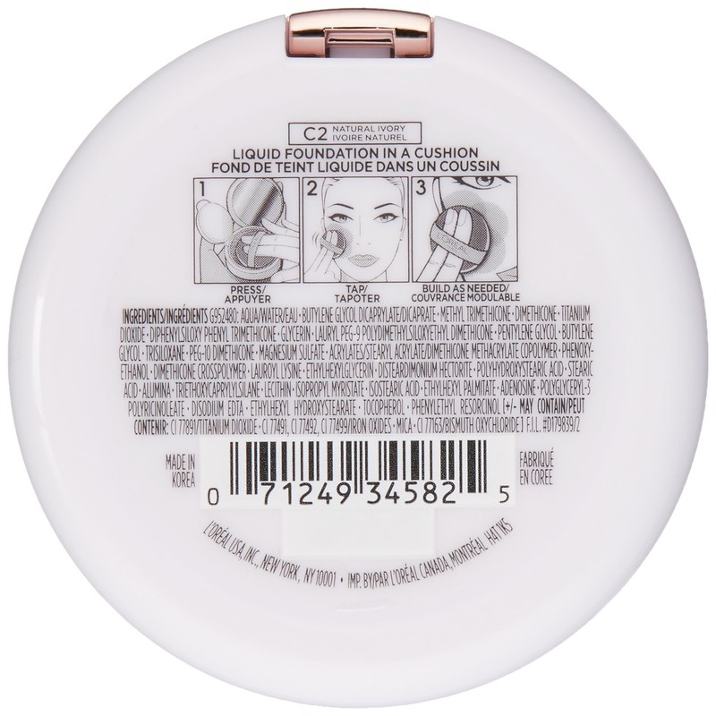 L'Oréal Paris True Match Lumi Cushion Foundation, C2 Natural Ivory,