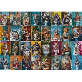 Funny Animal Puzzles 1000 Piece for Adults, Pooping Animal Puzzle Jigsaw Puzzles Colorful Puzzle, Lion Elephant Panda Animal Kingdom Puzzle