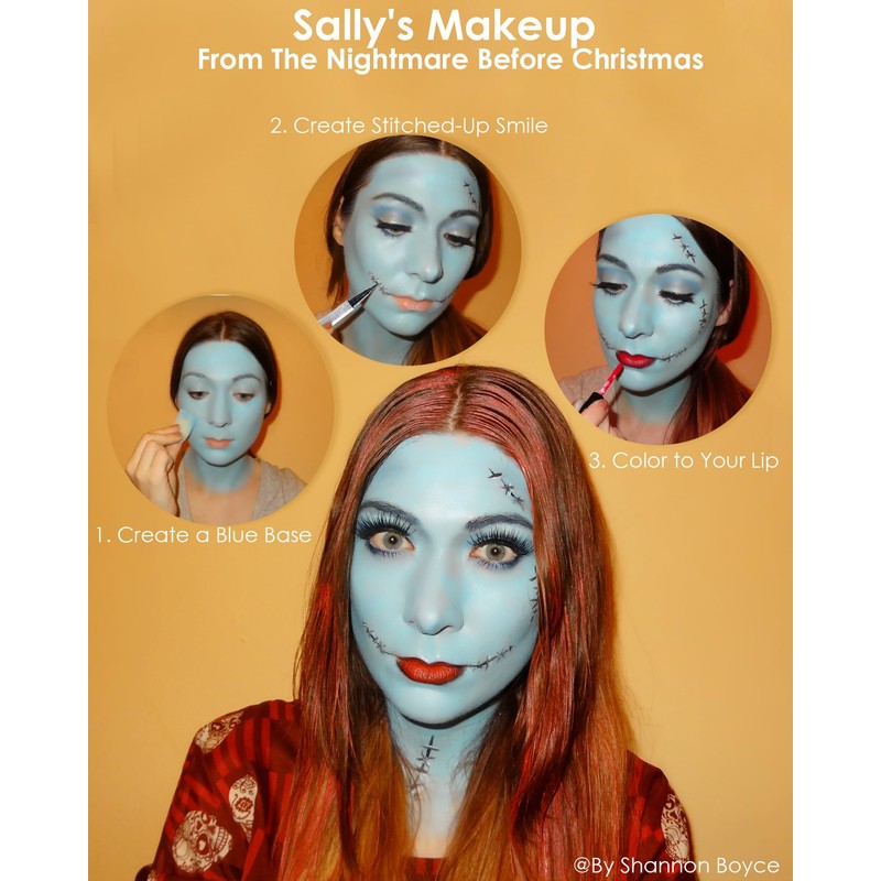 Honlley Halloween Sally & Corpse Bride Makeup Kit Costume Women