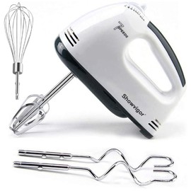 Showvigor Electric Hand mixer - 7 Adjustable Speed 180W Handheld Mixer Electric Whisk with 5 Stainless Steel Accessories, Turbo Boost/Self-Control Speed + Eject Button Food Beater for Cakes Eggs