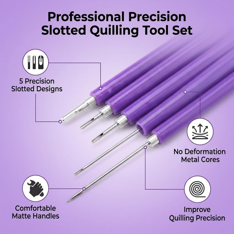 Paper Bead Roller Slotted Tool 12 Pack Paper Quilling Tools