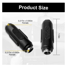 DUSCOKE 2PCS DC Power Connector Adapter - 12V 5.5mm x 2.1mm Female to Female Wire Ends Plug Barrel Jack Coupler for LED Strip Lights, CCTV Security Cameras, DC Power Jack Socket (Female to Female)