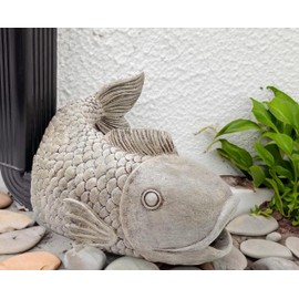 Teaeeno Fish Gutter Downspout Extension Decoration,3''x4'' Downspout Extender Diverter Splash Block Sculpture Outdoor Decor,Animal Resin Statue Ornaments, for Garden,Terrace,Lawn,Yard