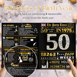 50th Birthday Cards Funny 3D Pop Up Gifts with Envelope for Women Men Wedding Anniversary Party Decorations Born In 1975 50 Year Old Poster Greeting Card for Mum Dad Husband Wife Aunt Uncle