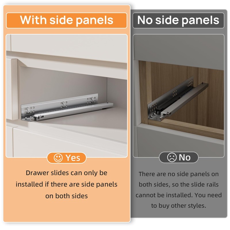 PHWALK 20 Inch Soft Close Undermount (Bottom Mount) Drawer Slides,