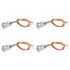 4 Sets PreWired Round LEDs Waterproof 2Color Light Common Anode
