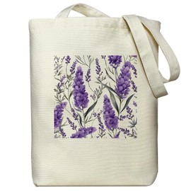 Floral Tote Bag for Women, Canvas Tote Bag with Zipper, Aesthetic Tote Bag, Flower Gift Bag for Her, Sturdy Shoulder Book Tote Bag, Slip Pocket Canvas Tote for Everyday Grocery Shopping Travel Beach