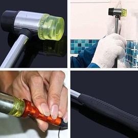 Sleek Style® High Quality Rubber Mallet Hammer 25mm Small Nylon Hammer Dual Head Nylon Non-Slip Rubber Grip for DIY Projects Repair Leather Jewelry Handicrafts Home Improvement