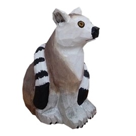 Wudimals - 40720 - Wild Animals, Lemur, Wood, Hand Carved, Hand Painted, 6.5 cm x 5.5 cm x 3 cm